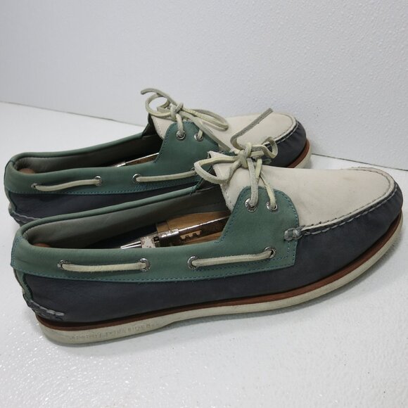 Sperry Top-Sider Gold Cup Three Tone Nubuck Leather Boat Shoes Mens Zapatos 14 W - Picture 4 of 7